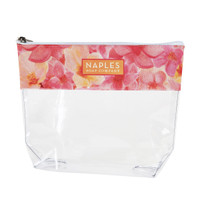 Naples Soap Pink Floral Clear Cosmetic Bag