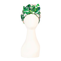 Tropical Coconut Pale Pink & Green Reusable Stylish Shower Cap Front