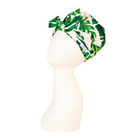 Tropical Coconut Pale Pink & Green Reusable Stylish Shower Cap Side